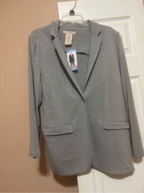 Philosophy Heather Gray Open Front Blazer Jacket